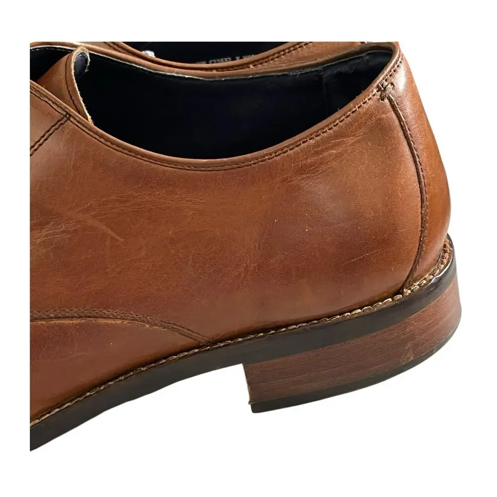 Cole Haan Grand.OS Lenox Hill Leather Dress Shoe Sz 13 Wide Cognac Cap Toe Derby